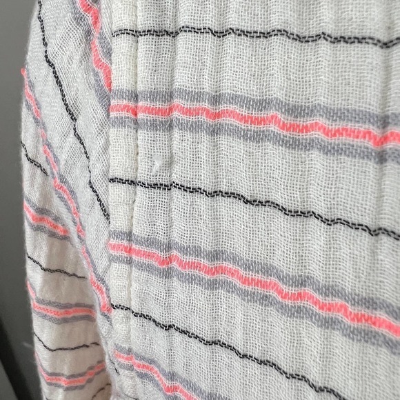 Ann Mashburn Knit Blouse Women's S Pink Stripe V-neck Relaxed Balloon Sleeves - Picture 8 of 8